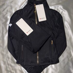 lululemon athletica Black Leggings and Jacket crop top Set